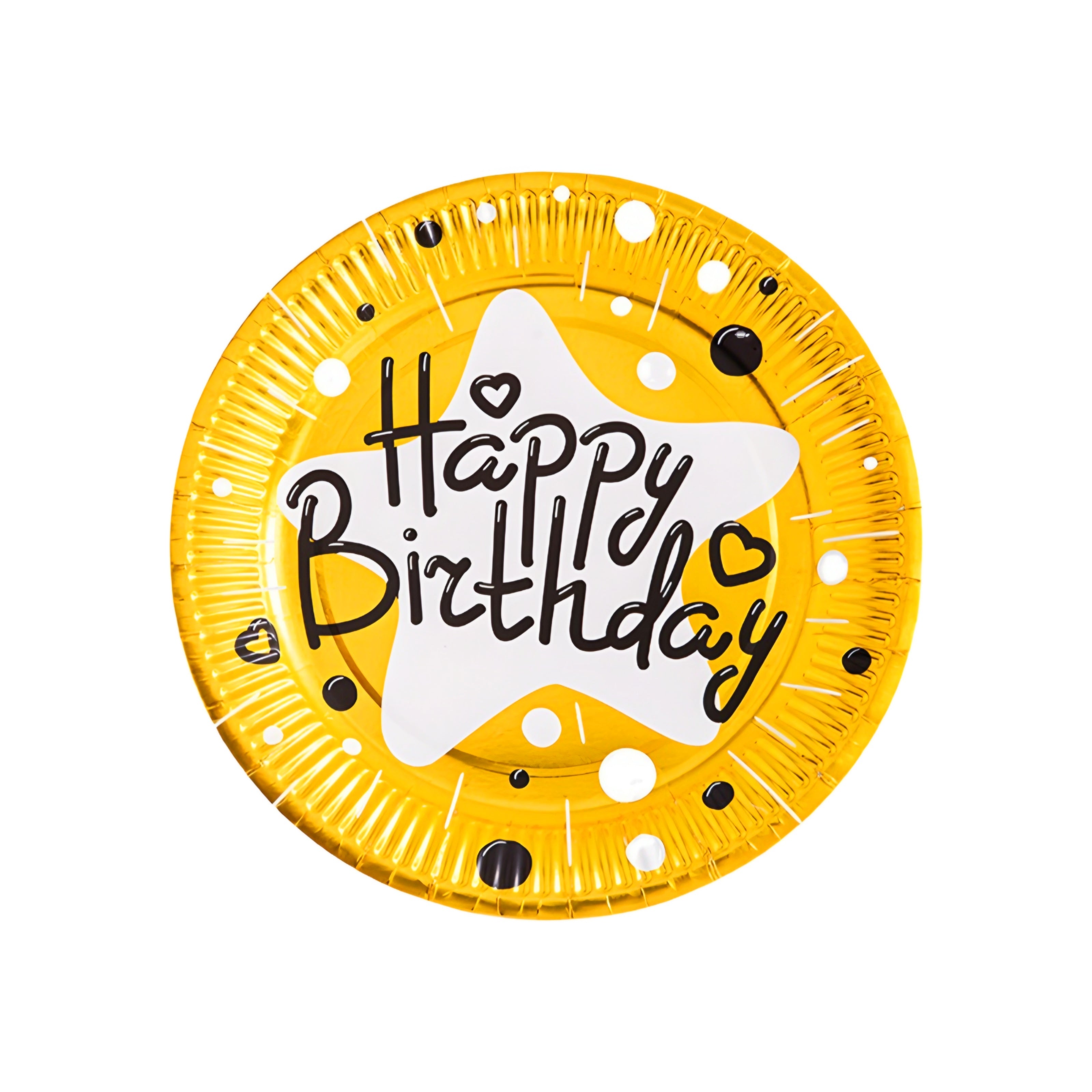 10 PCS HAPPY BIRTHDAY PLATES-GOLD