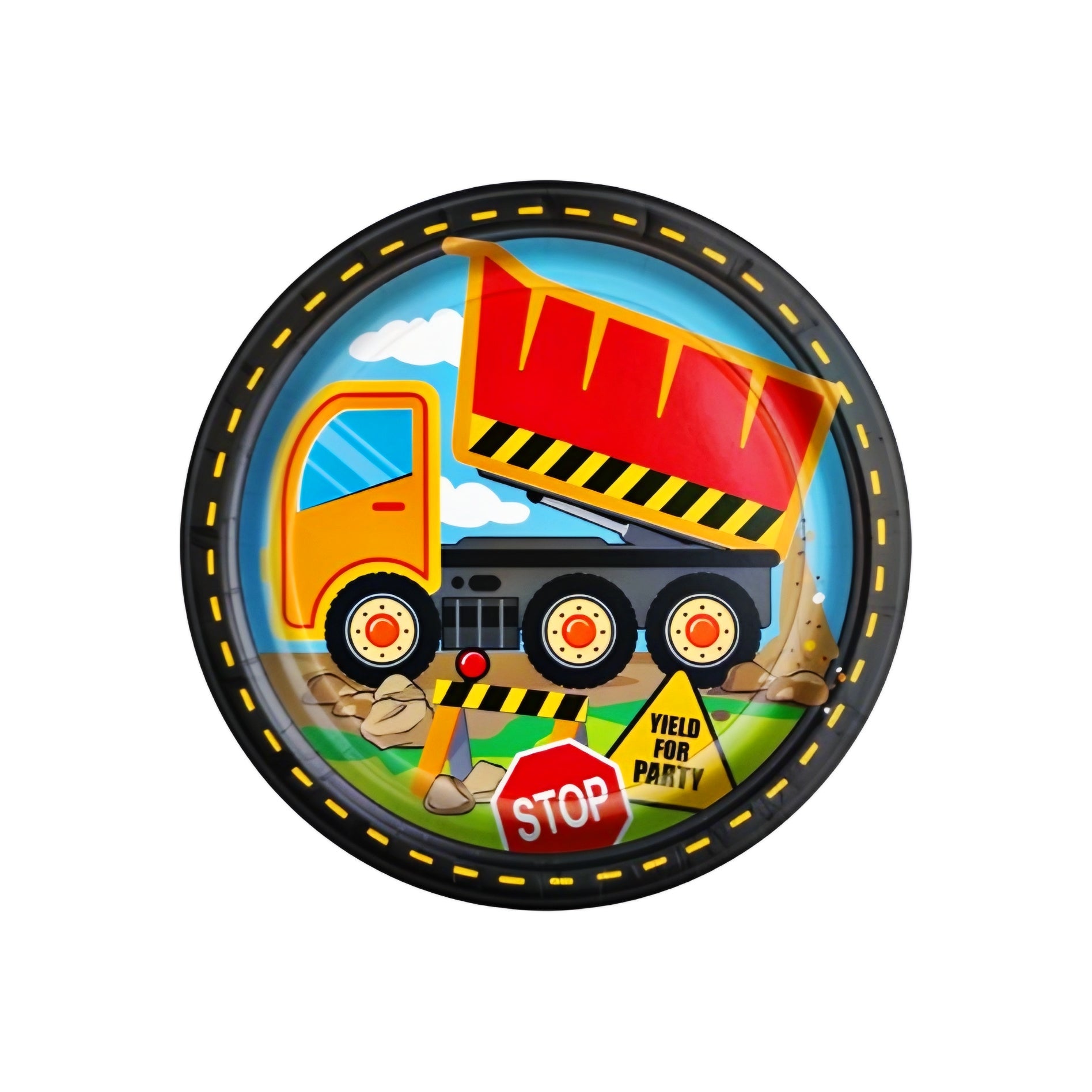 10PCS THEME PAPER PLATES-CONSTRUCTION