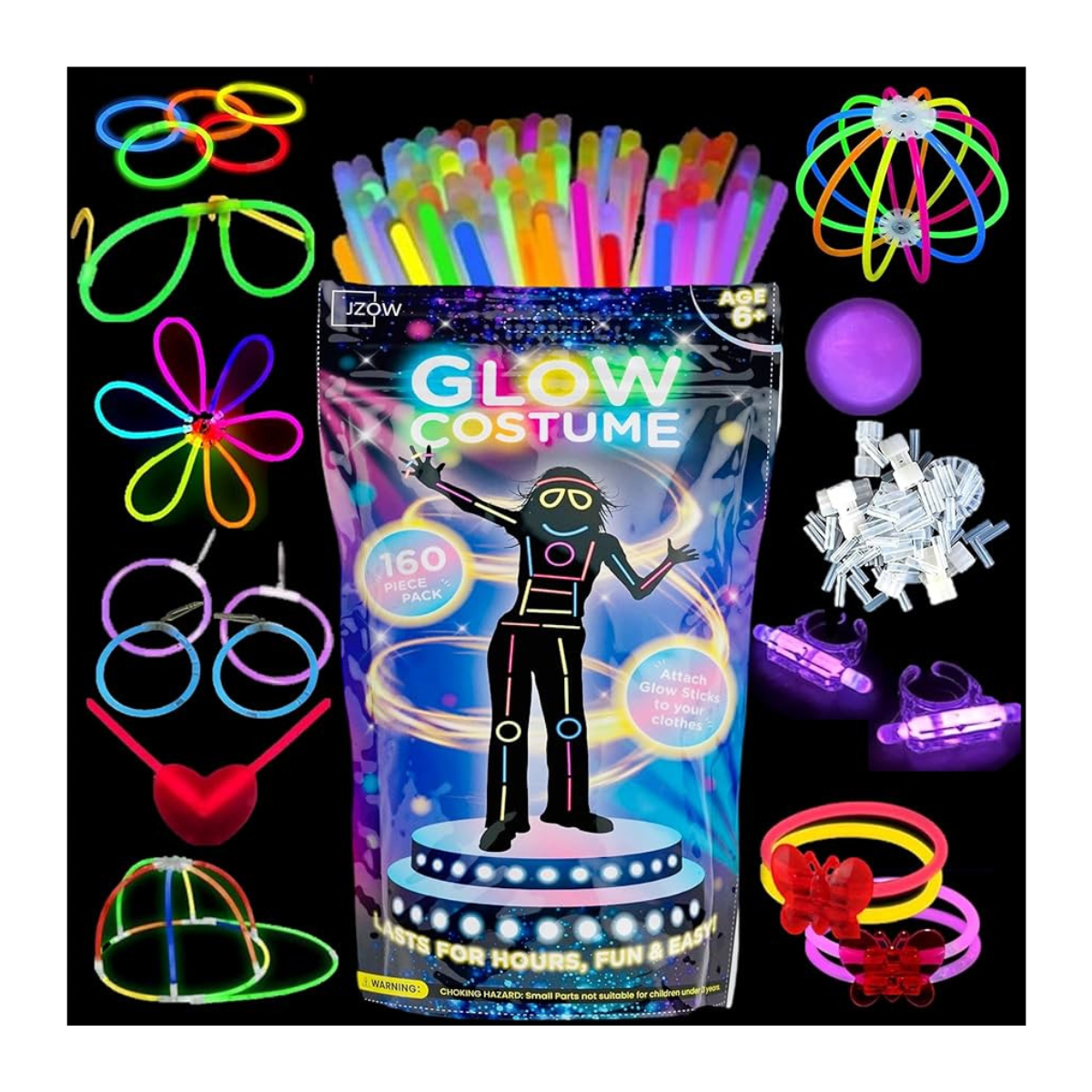 GLOW COSTUME AND ACCESORIES