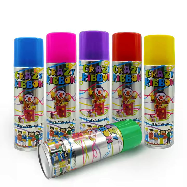 CRAZY RIBBON SPRAY FOR PARTIES
