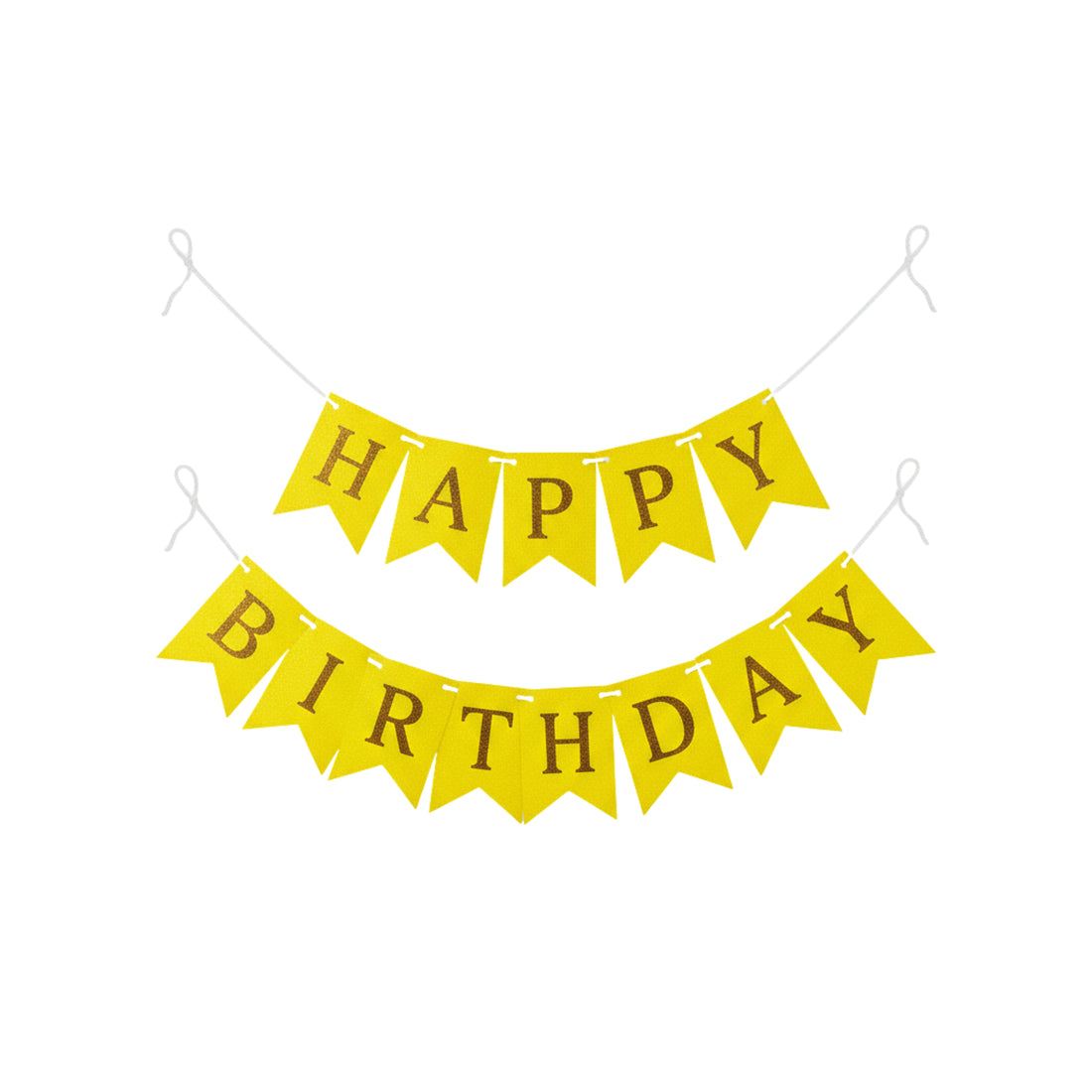 YELLOW TEXTURED AND GOLD HAPPY BIRTHDAY BANNER