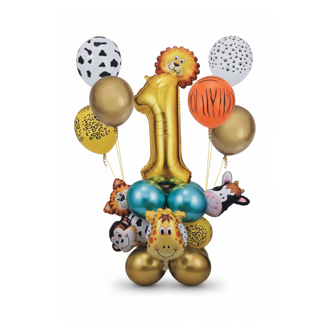 ANIMAL 1 ST BDAY SET BALLOONS