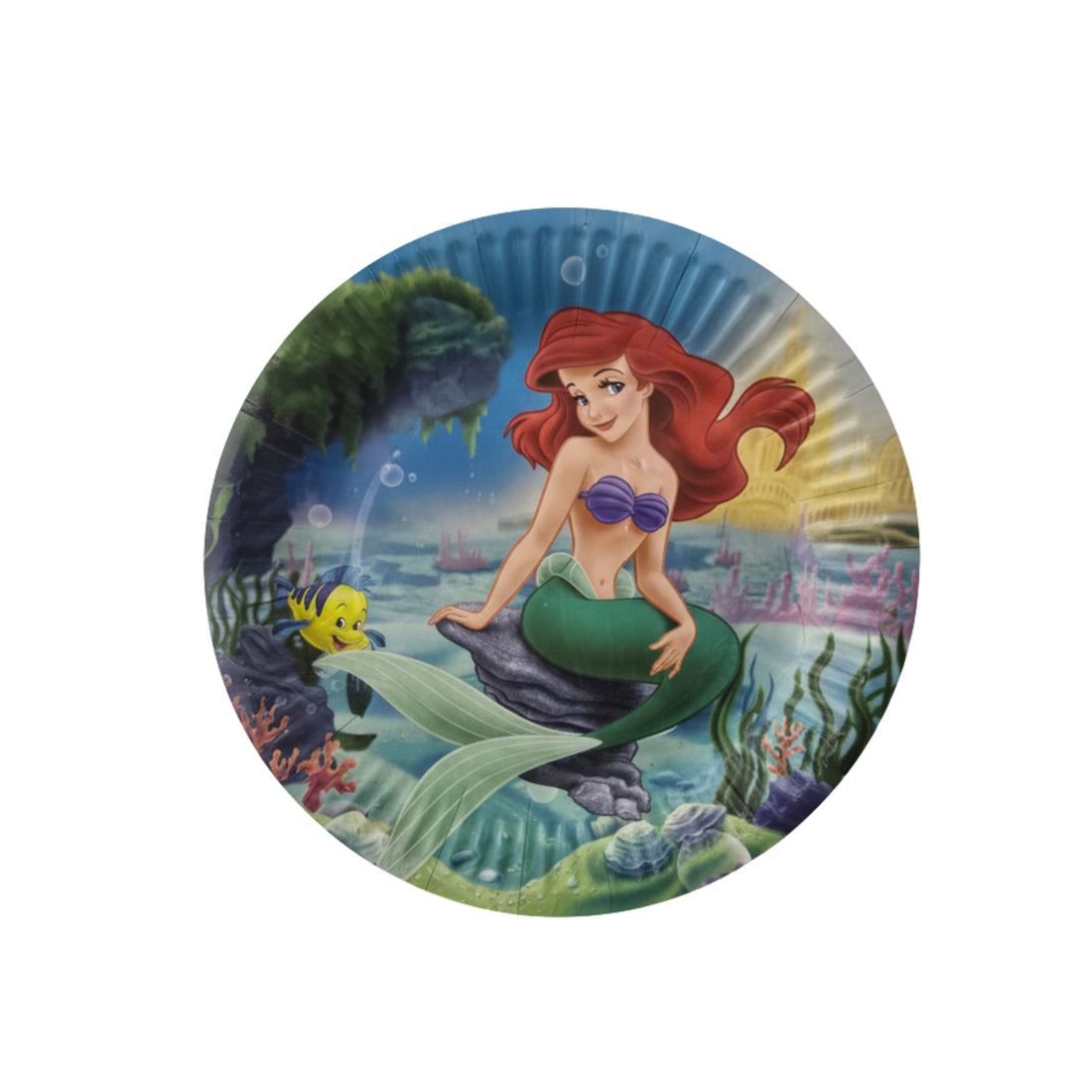 DISNEY THE LITTLE MERMAID ARIEL &amp; FLOUNDER BIRTHDAY PARTY PAPER PLATES