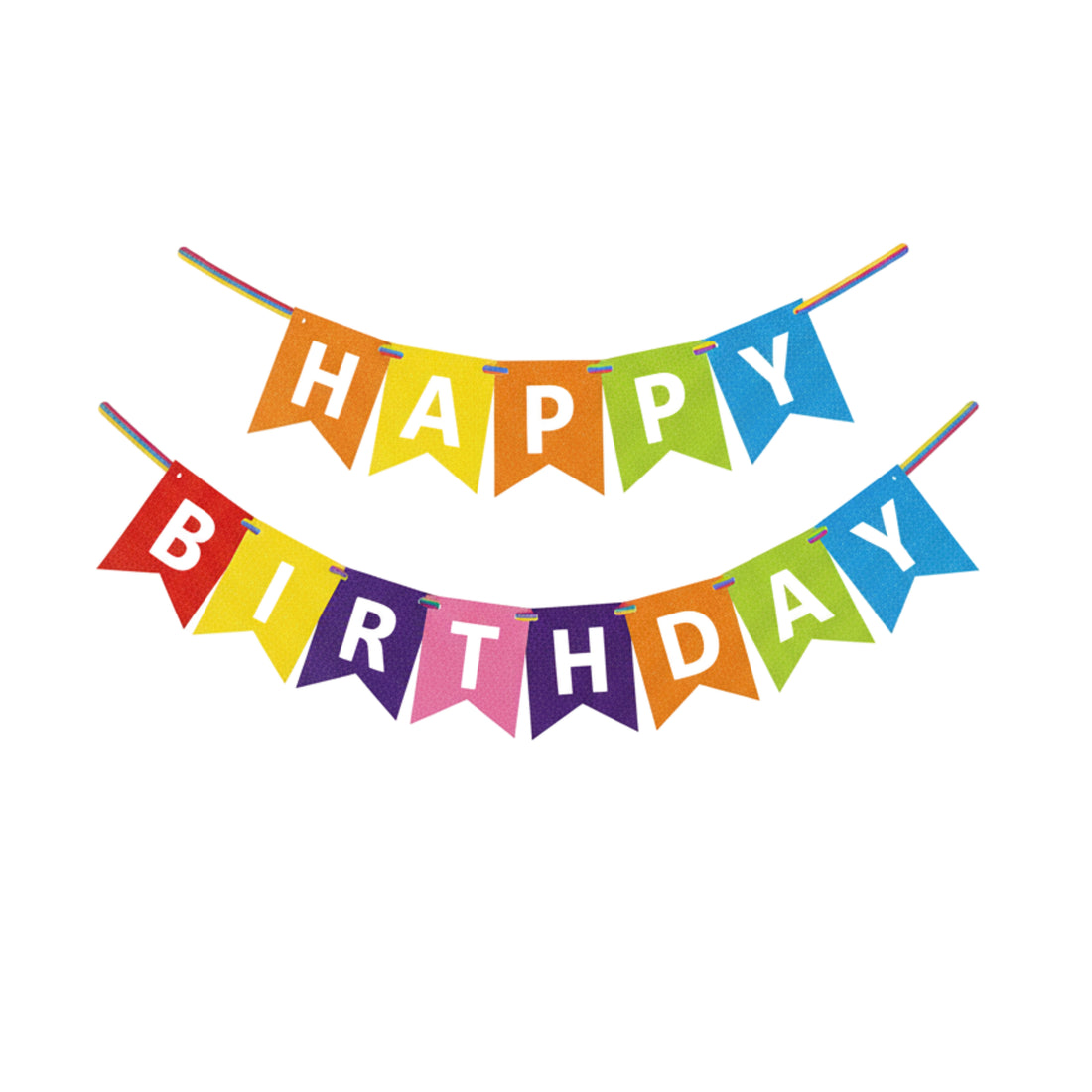 RAINBOW MULTI-COLOR PENNANT HAPPY BIRTHDAY BANNER