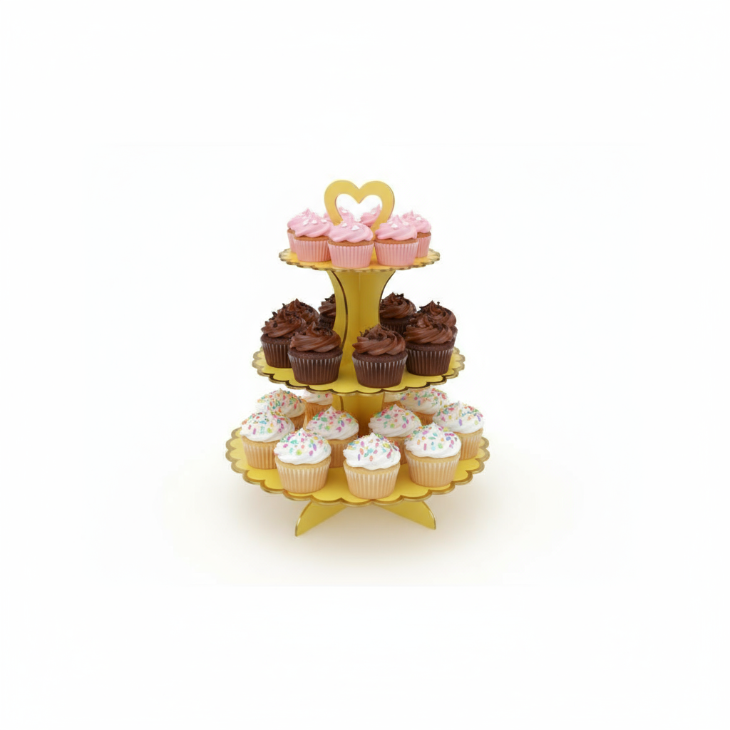 CUP CAKE STAND YELLOW