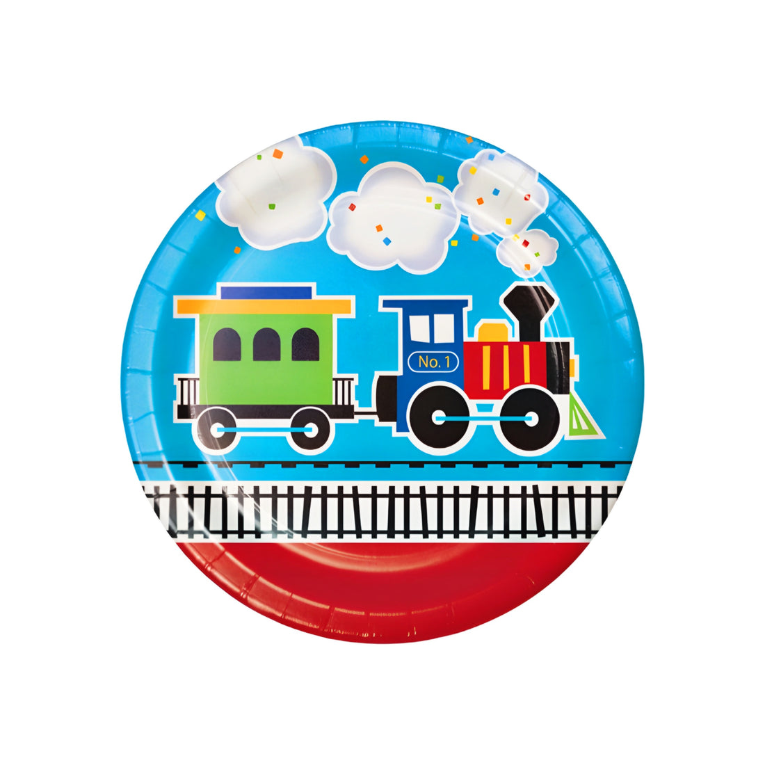 10PCS THEME PAPER PLATES-TRAIN