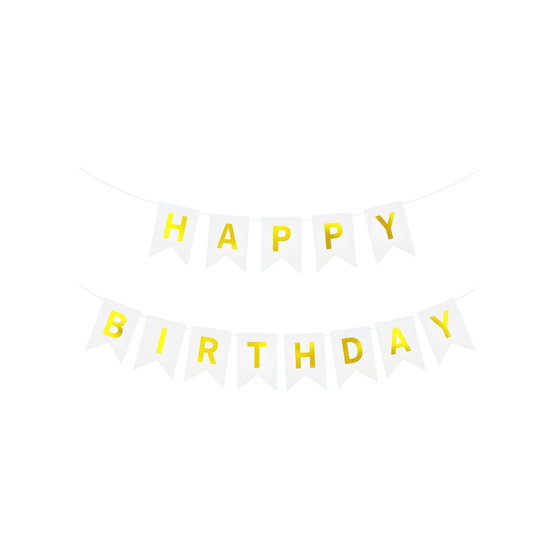 HAPPY BIRTHDAY BANNER BUNTING - WHITE