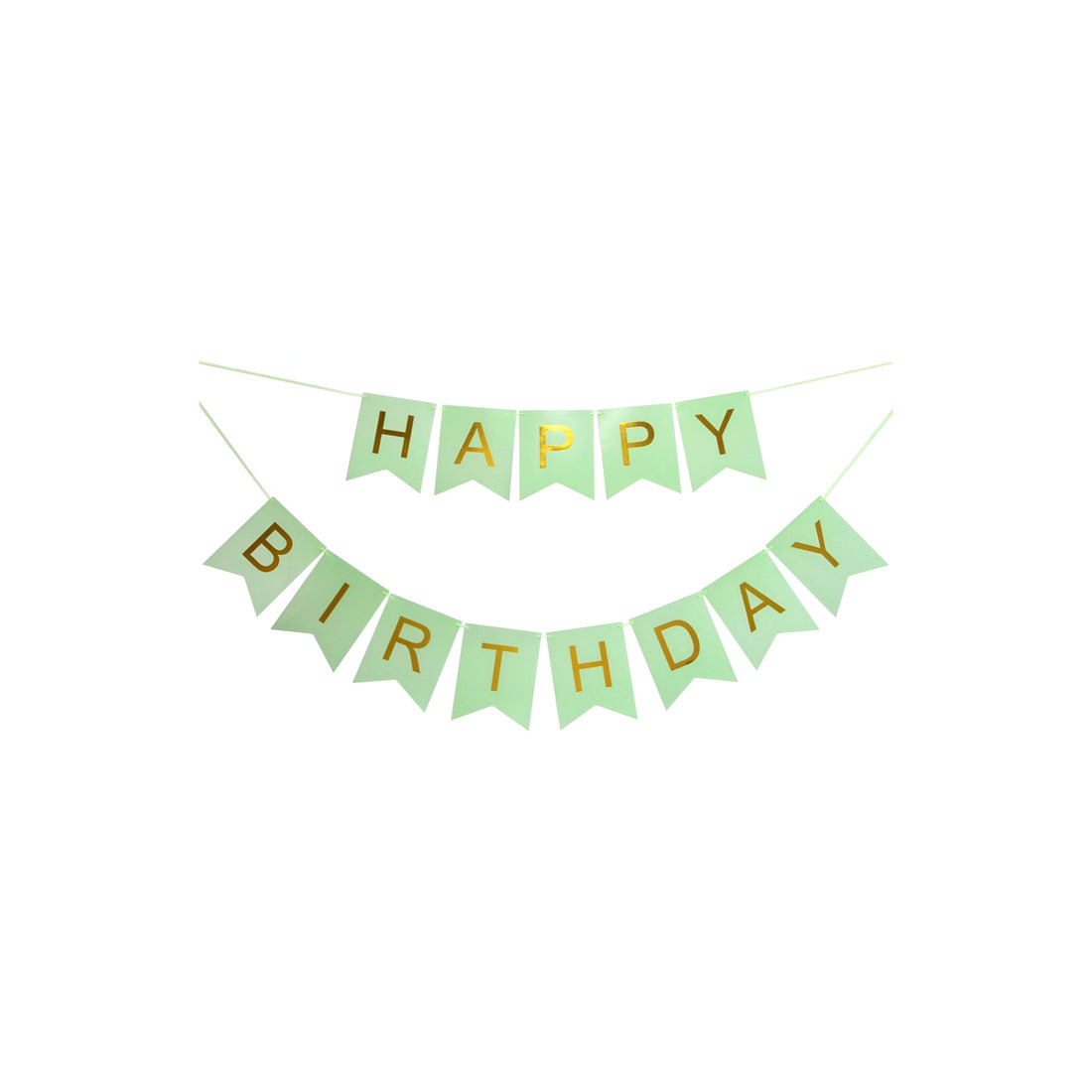 PASTEL BUNTING HAPPY BIRTHDAY BANNER - GREEN