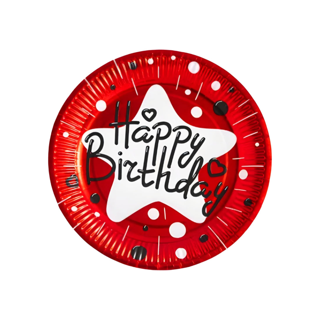 10 PCS HAPPY BIRTHDAY PLATES-RED