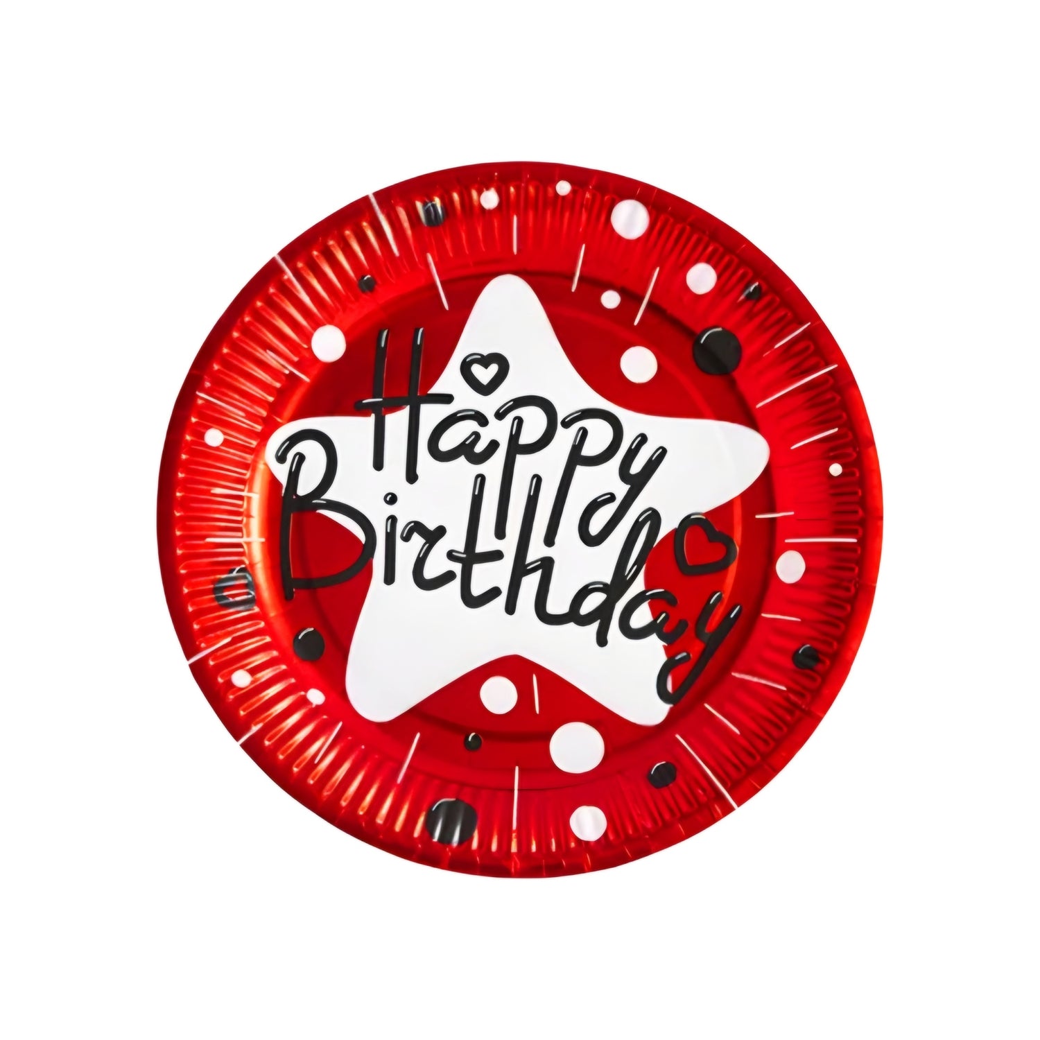 10 PCS HAPPY BIRTHDAY PLATES-RED