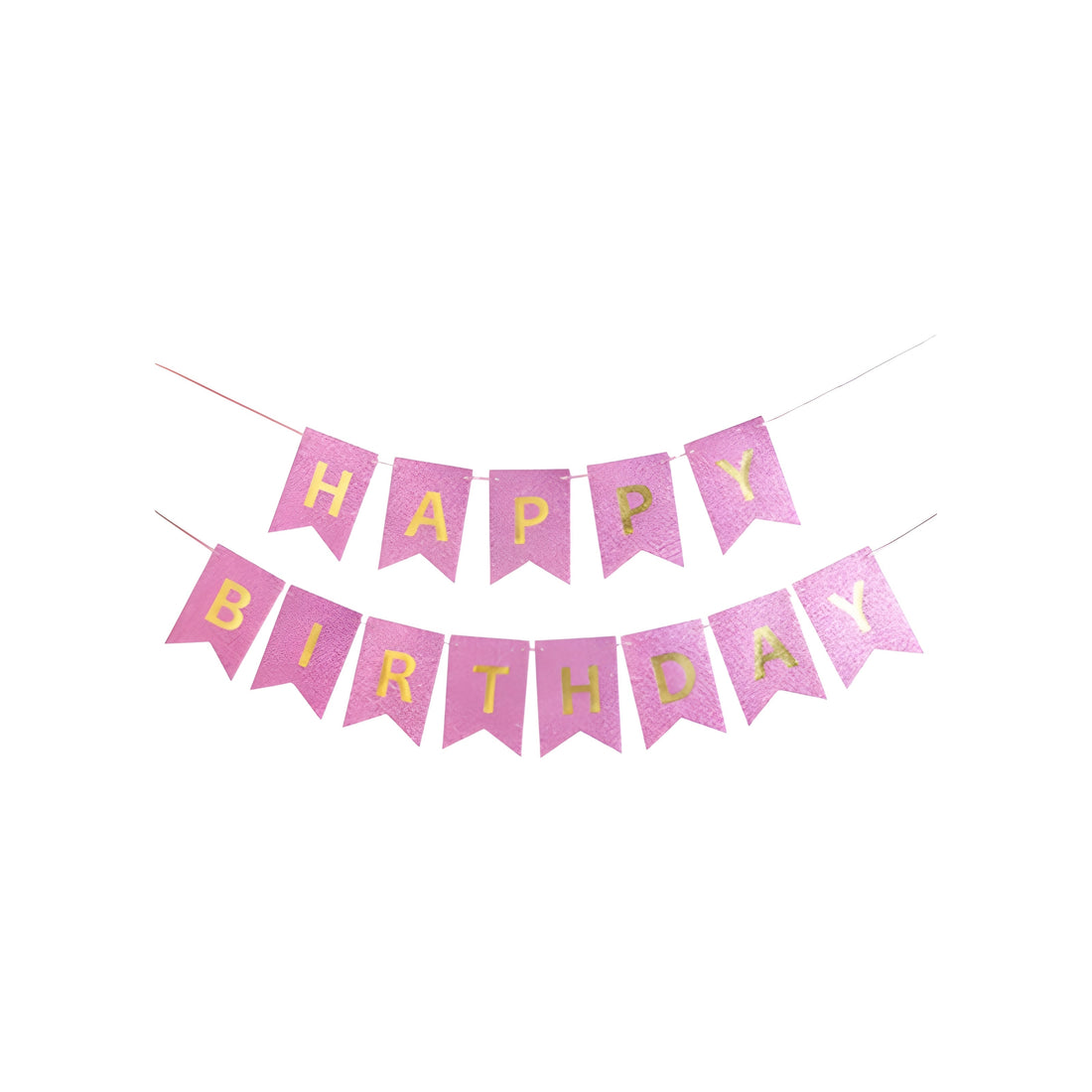 GLITTER HAPPY BIRTHDAY  BUNTING BANNER - PINK