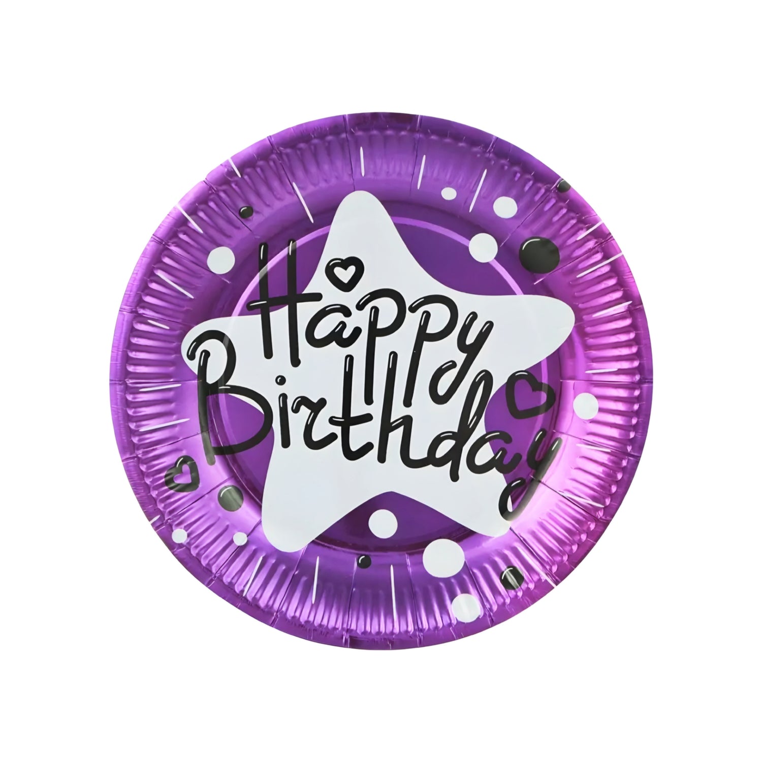 10 PCS HAPPY BIRTHDAY PLATES-PURPLE
