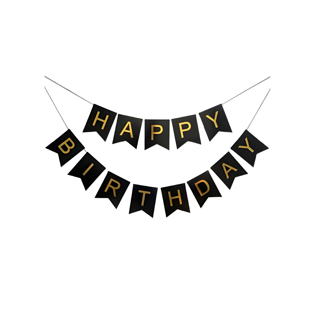 HAPPY BIRTHDAY BANNER BUNTING - BLACK