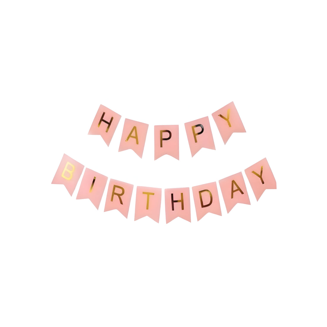 PASTEL BUNTING HAPPY BIRTHDAY BANNER - PEACH
